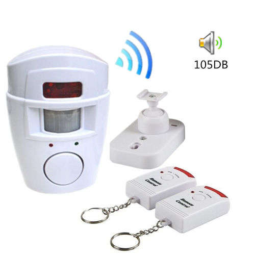 105dB Motion Sensor Detector Alarm Wireless IR Remote Control Security Device BE