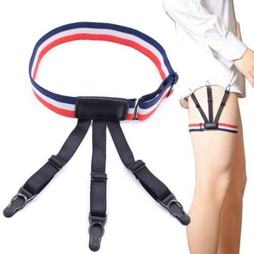 Strong Men's Shirt Stays Holders Elastic Garter Belt Suspender Locking Clamps AU