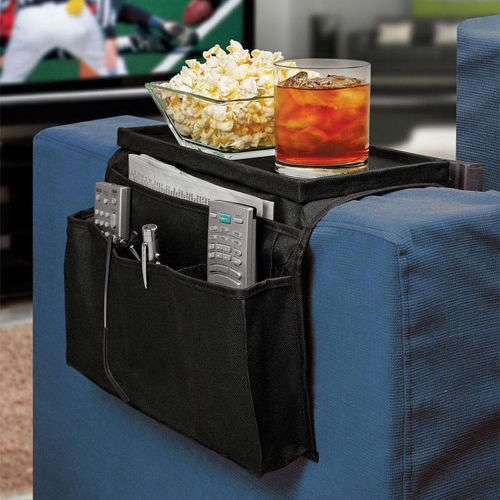 6 Pockets Remote Holder Table Arm Rest Organizer Bag Sofa Couch Storage GO