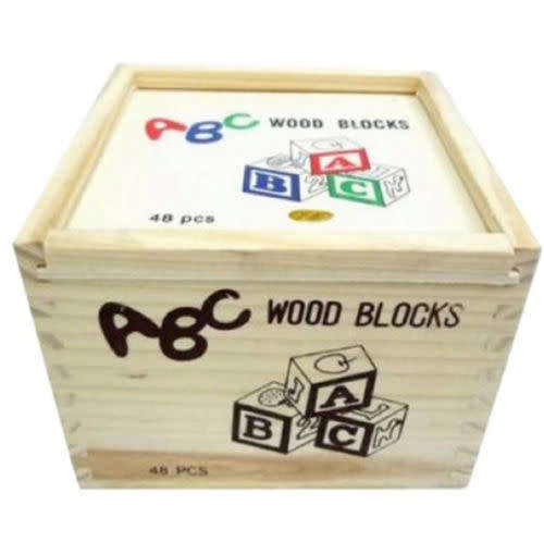 48 pcs ABC Wood Block Kids Educational Teach Building Wooden Blocks Toy New