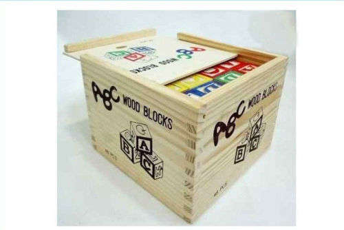 48 pcs ABC Wood Block Kids Educational Teach Building Wooden Blocks Toy New