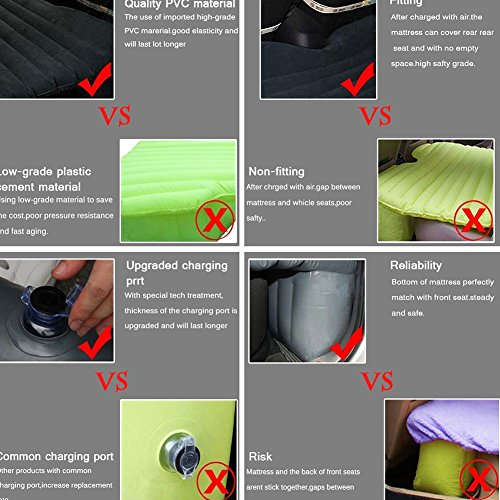 Car Air Bed Inflatable Mattress Back Seat Cushion Two Pillows For Travel Camping