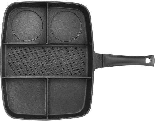 All-in-One Frying Pan Heavy-Gauge Cast Aluminum Nonstick Dishwasher-Safe