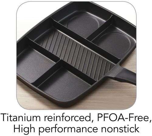 All-in-One Frying Pan Heavy-Gauge Cast Aluminum Nonstick Dishwasher-Safe