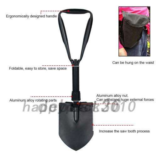 Multi-function Folding Spade Shovel Emergency Survival Camping Military Tool