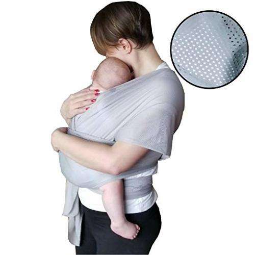 ONLY NAVY BLUE AND BLACK; The Breezy Wrap | Quick-Dry Cotton-mesh Baby Carrier | Cool, Breezy.
