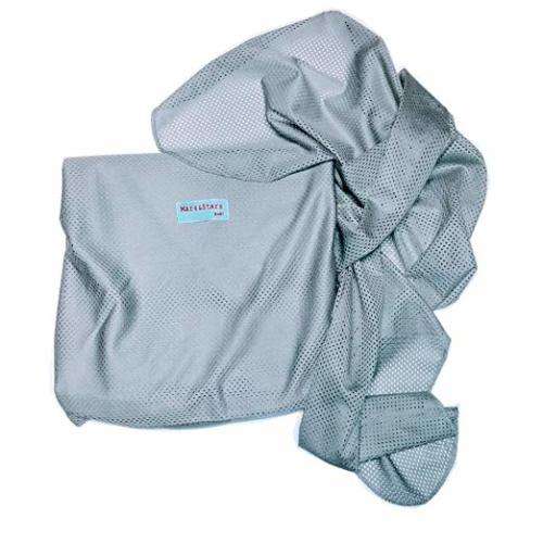 ONLY NAVY BLUE AND BLACK; The Breezy Wrap | Quick-Dry Cotton-mesh Baby Carrier | Cool, Breezy.