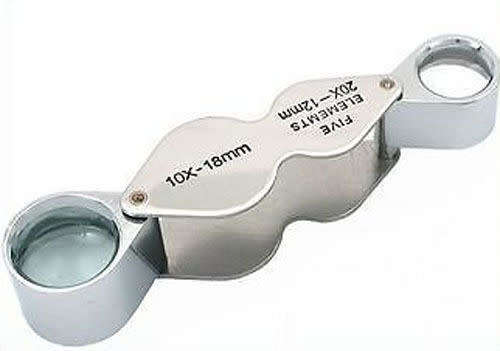 Double Jeweler's Loupe Magnifier 10X 20X Magnifying