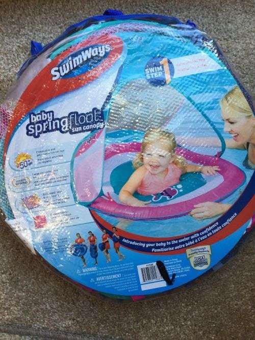 SWIMWAYS SWIM STEP 1 BABY SPRING FLOAT SUN CANOPY AGES 9-24 MONTHS