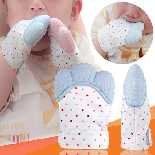Silicone Baby Mitt Teething Mitten Glove Gum Candy Wrapper Crisp Sound Teether