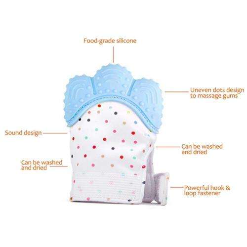 Silicone Baby Mitt Teething Mitten Glove Gum Candy Wrapper Crisp Sound Teether