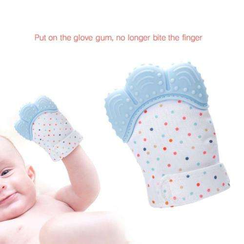 Silicone Baby Mitt Teething Mitten Glove Gum Candy Wrapper Crisp Sound Teether