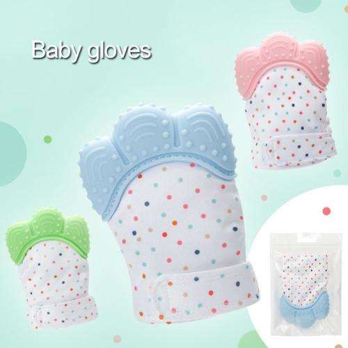 Silicone Baby Mitt Teething Mitten Glove Gum Candy Wrapper Crisp Sound Teether