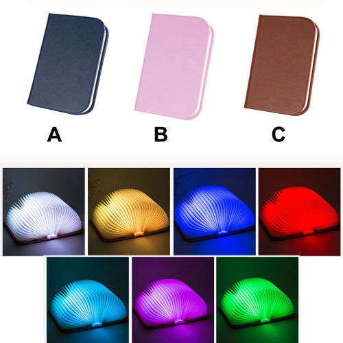Mini USB Rechargeable LED Folding Colorful Book Lamp Night Light Table Lamp Gift