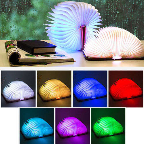 Mini USB Rechargeable LED Folding Colorful Book Lamp Night Light Table Lamp Gift