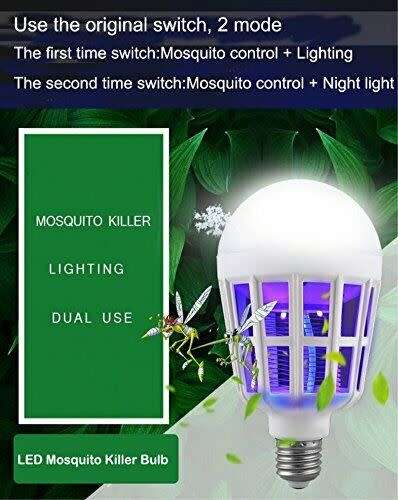Mosquito Killer led Bulb 2 in 1 Light Fly Insect Bug trap Zapper Lamp E27 1PCS