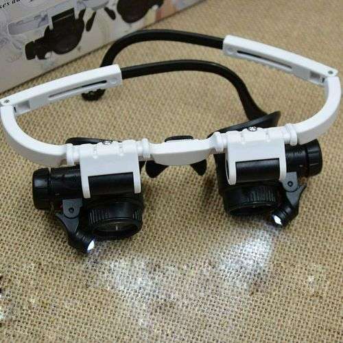 8X23X Magnification Head Wearing LED Magnifier Glass For Watch Jewelry Repair