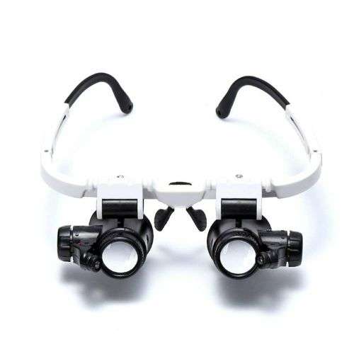 8X23X Magnification Head Wearing LED Magnifier Glass For Watch Jewelry Repair