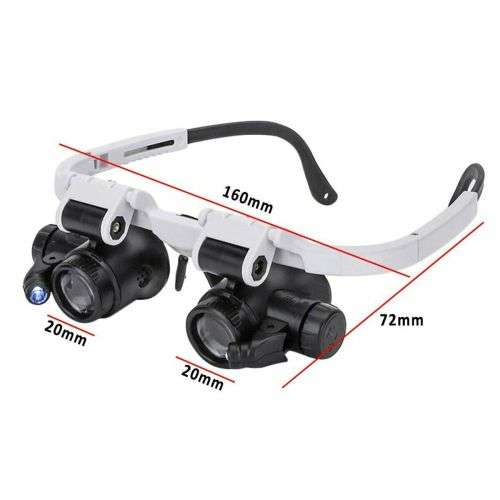 8X23X Magnification Head Wearing LED Magnifier Glass For Watch Jewelry Repair