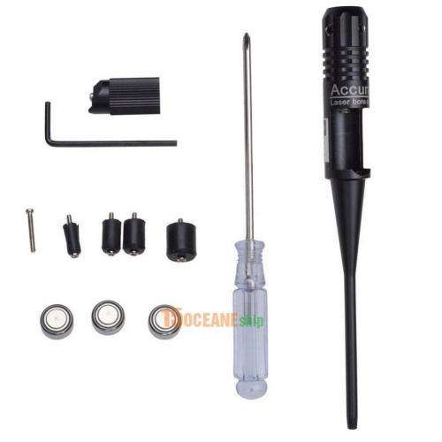 Red Laser Bore Sight Kit Boresighter for .22 to .50 Caliber Handgun Rifles Tool