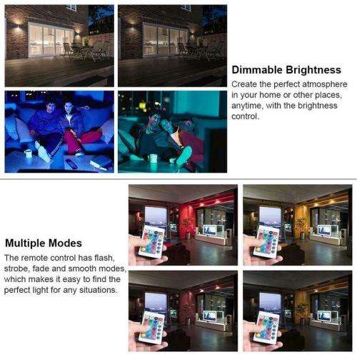 RGB Waterproof Submersible 10-LED Lights 16 Colors Changing with Remote Control