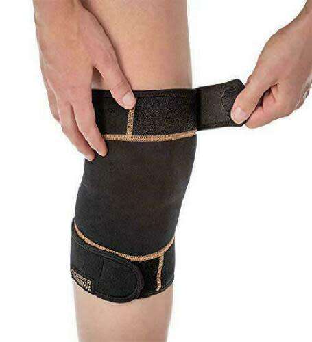Copper Fit Rapid Relief Knee Wrap With Hold/Cold Therapy, Black