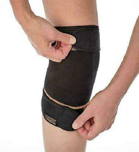 Copper Fit Rapid Relief Knee Wrap With Hold/Cold Therapy, Black