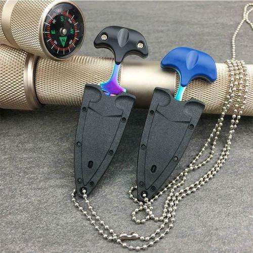 Knife Necklace Chain Self Defense Survival Tactical Outdoor Hiking Multi-Tools