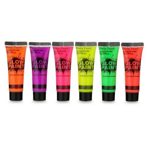 UV Body Face Paint Black Light Make Up Glow in the Dark Neon Party Painting Set