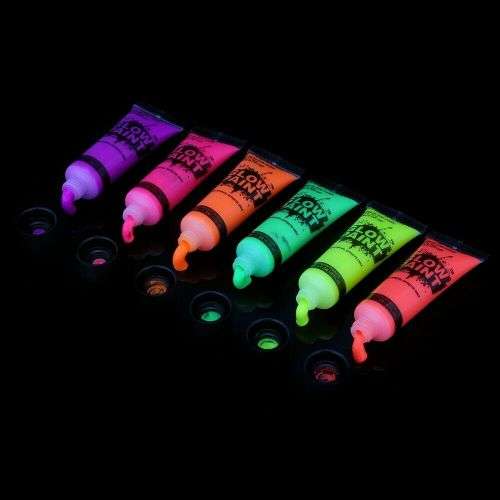 UV Body Face Paint Black Light Make Up Glow in the Dark Neon Party Painting Set