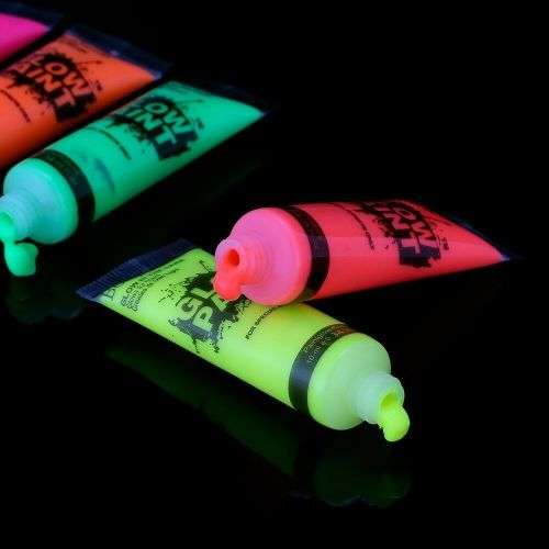 UV Body Face Paint Black Light Make Up Glow in the Dark Neon Party Painting Set
