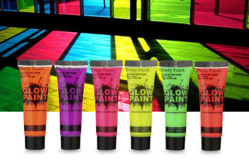 UV Body Face Paint Black Light Make Up Glow in the Dark Neon Party Painting Set