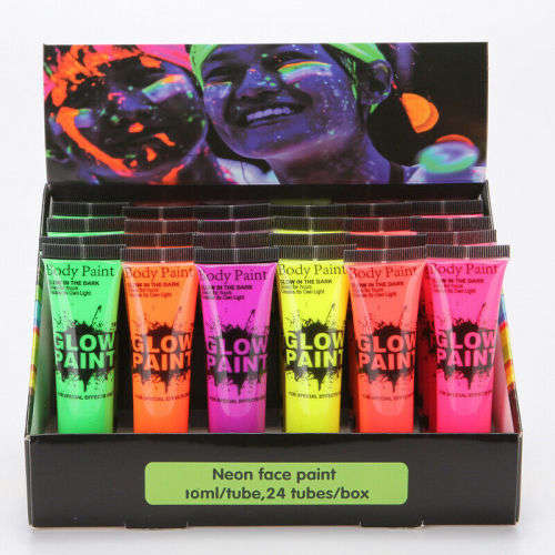 UV Body Face Paint Black Light Make Up Glow in the Dark Neon Party Painting Set