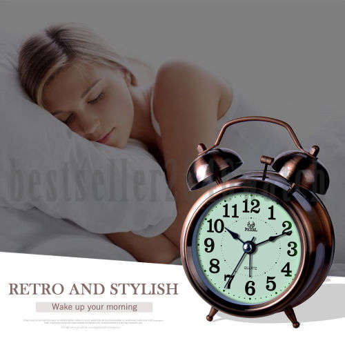 Vintage OLD STYLE Alarm Clock MINI Twin Metal Bell
