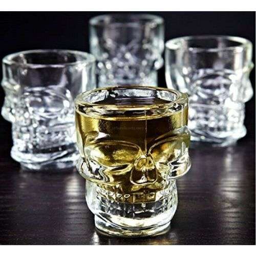 6 Skull Head Shot Glasses Glass Cup Crystal Whisky Vodka cup wine tequila jello