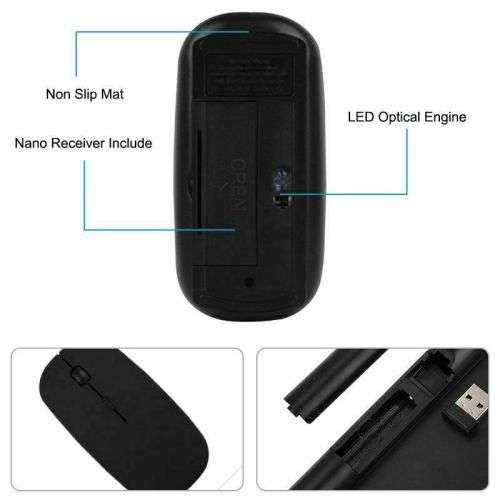 Wireless Keyboard Small Minimal Key Board Bluetooth With Mouse Mini Light BLACK AND WITE