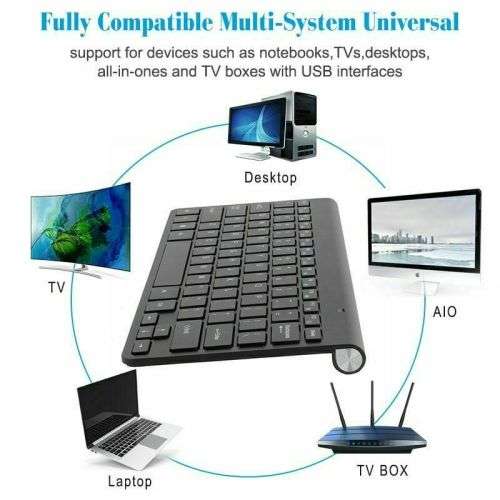 Wireless Keyboard Small Minimal Key Board Bluetooth With Mouse Mini Light BLACK AND WITE