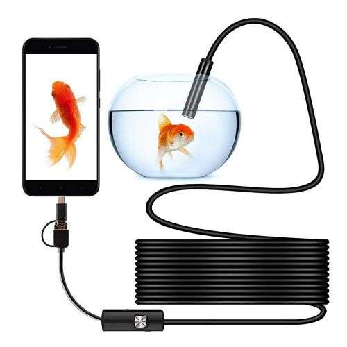 Endoscope Wire Camera Waterproof Led 1m 2M Mini 5.5mm Lens Android Type-C USB
