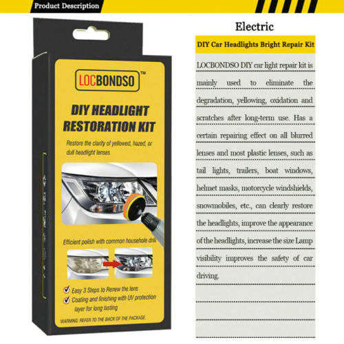 Car Headlight Lens Restoration DIY System Professional Restorer Polishing Kit