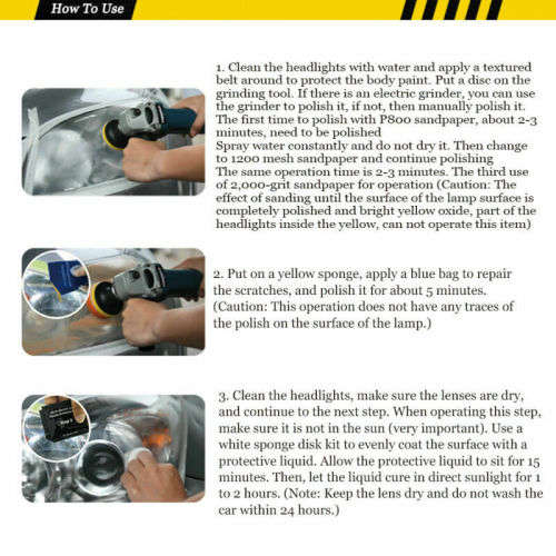 Car Headlight Lens Restoration DIY System Professional Restorer Polishing Kit