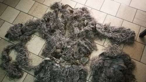 Ghillie Suit  ( L-XL)  Camo Woodland Camouflage Forest Hunting 4-Piece Set+Bag