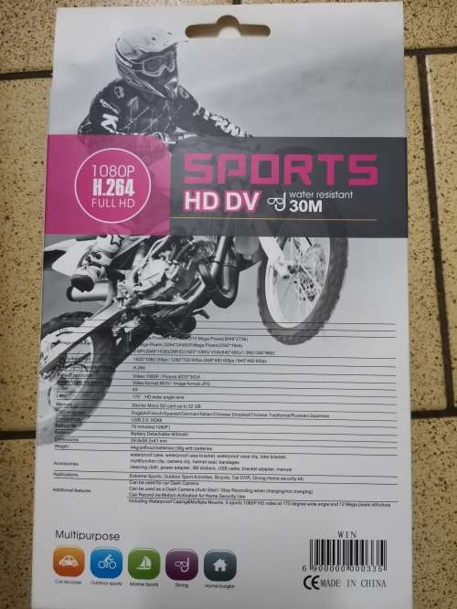 Sports HD DV 1080P H264 Full HD Sports W 1.5`/2.0 LCH Screen