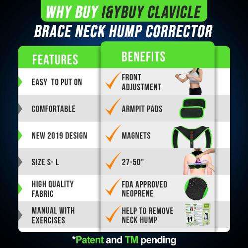 Clavicle Brace Neck Hump Corrector, Posture Corrector for Women Men, Magnetic Upper Back Brace Suppo