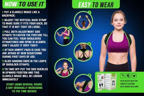 Clavicle Brace Neck Hump Corrector, Posture Corrector for Women Men, Magnetic Upper Back Brace Suppo
