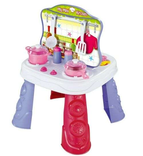 Kitchen Make Up set Table Pretend Play girls 2 in1 Toy Chef cosmetics kitchen