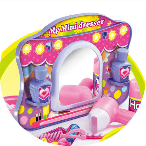 Kitchen Make Up set Table Pretend Play girls 2 in1 Toy Chef cosmetics kitchen