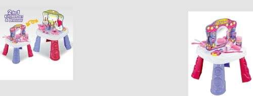 Kitchen Make Up set Table Pretend Play girls 2 in1 Toy Chef cosmetics kitchen