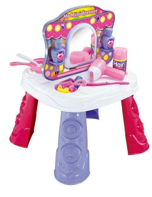 Kitchen Make Up set Table Pretend Play girls 2 in1 Toy Chef cosmetics kitchen