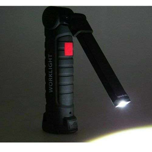 Rechargeable COB LED Slim Work Light Lamp Flashlight Inspect Folding Torch 18650