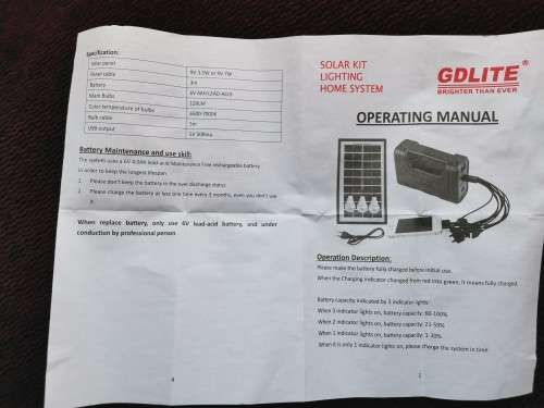 Solar Panel Power Generator LED Lighting System Kit USB Charger 3 LED SU